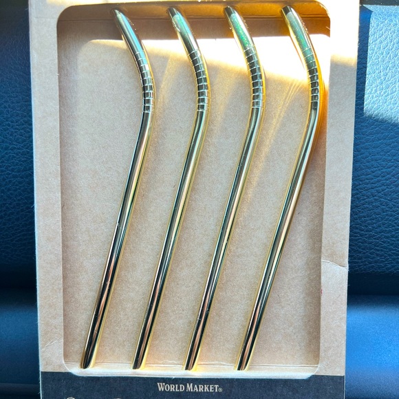 Cost Plus World Market Other - World Market Gold Plated Straws